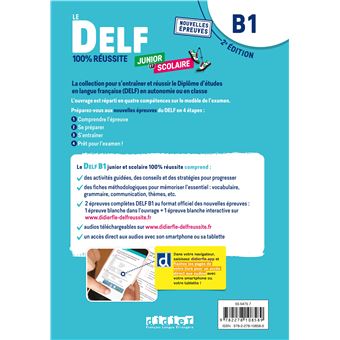 Le DELF B1 Junior et Scolaire 100% Réussite - édition 2022-2023 - Livre + didierfle.app