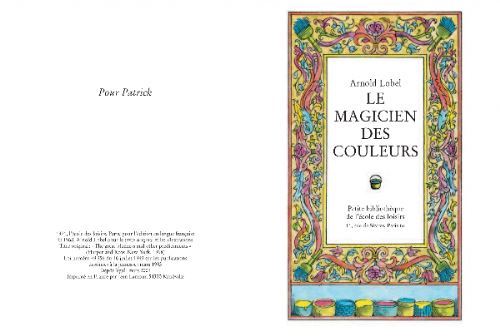 Le magicien des couleurs - broché - Arnold Lobel - Achat Livre
