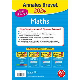 Annales BREVET 2024 - Maths