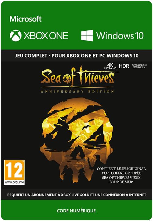 Code de téléchargement Sea of Thieves Edition Anniversaire Edition Collector's Xbox One