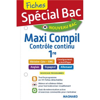 Spécial Bac Maxi Compil de Fiches contrôle continu 1re