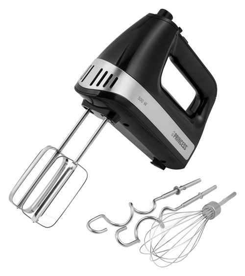 Princess 01.222206.01.001 Handmixer 500W Schwarz, Edelstahl