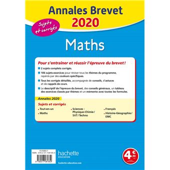 Annales Brevet 2020 Maths