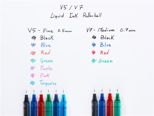 Pilot V5 Hi-Tecpoint - Lot De 3 Stylos Roller Extra-Fine Noir 0,5 Mm | Encre Liquide Intense Et Précise