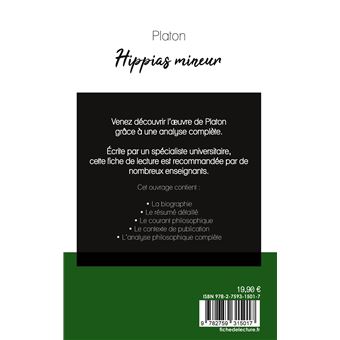 Hippas mineur de Platon (fiche de lecture et analyse complète de l'oeuvre)