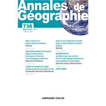 Annales de géographie - N° 738 2/2021 Varia