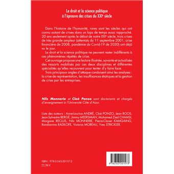 Le droit et la science politique à l'épreuve des crises du XXIe siècle