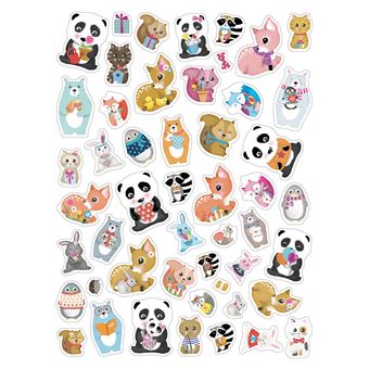 250 autocollants - animaux mignons