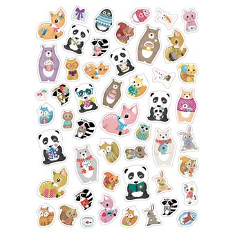 250 autocollants - animaux mignons