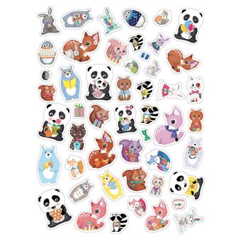 250 autocollants - animaux mignons