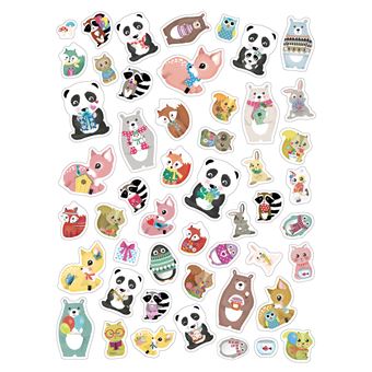 250 autocollants - animaux mignons