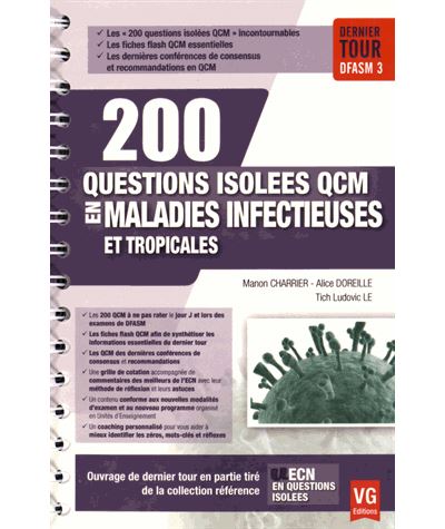 200 questions isolées QCM en maladies infectieuses et tropicales