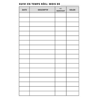 Carnet de compte à remplir