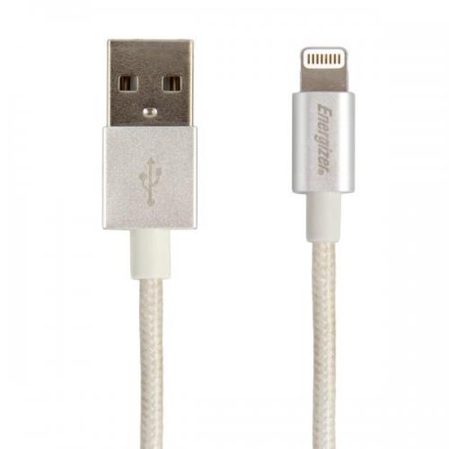 Câble Energizer HighTech Charge et data Métallique Argent 1.2 m pour iPhone, iPod et iPad Connecteur Lightning