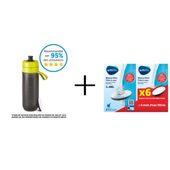 Gourde Filtrante BRITA Vital Vert Clair 0,6L - Eau Du Robinet Pure Et Goût Agréable, Filtre MicroDisc