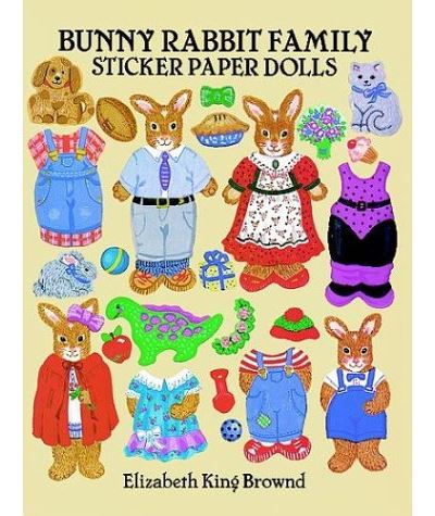 Bunny rabbit family sticker paper dols