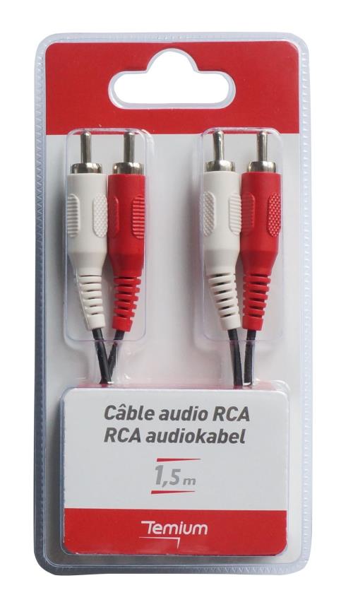 Câble audio Temium 2 RCA vers 2 RCA 1.5 m
