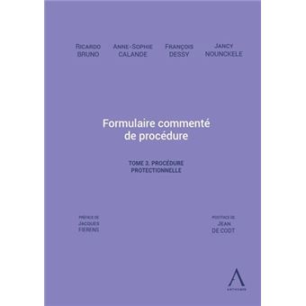 Formulaire commenté de procédure - Tome 3. La procédure protectionnelle