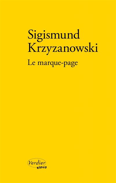 Le marque-page - KRZYZANOWSKI S - Verdier - broché - Livre