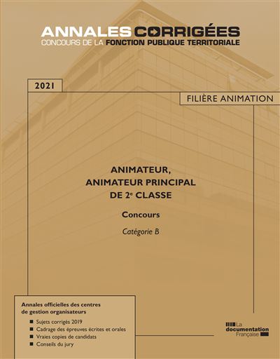 Animateur, animateur principal de 2e classe 2021 Concours