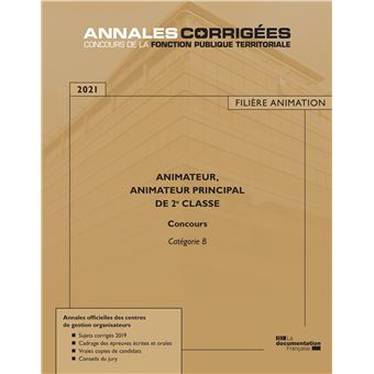 Animateur, animateur principal de 2e classe 2021 Concours