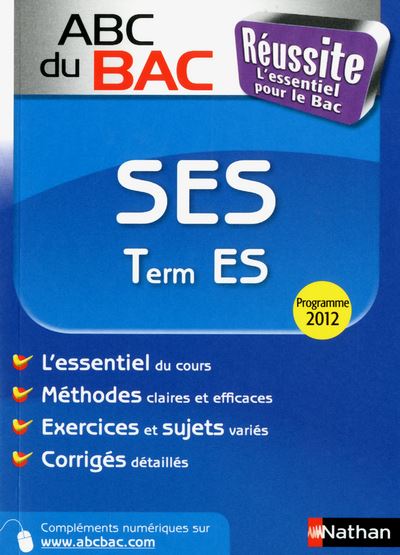 Abc Du Bac Reussite Sciences Economiques Et Sociales Term Es - Broché ...