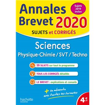 Annales Brevet 2020 Sciences