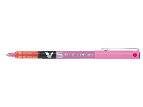 Stylo Roller Encre liquide Pilot HiTecpoint V5 Rose pointe fine