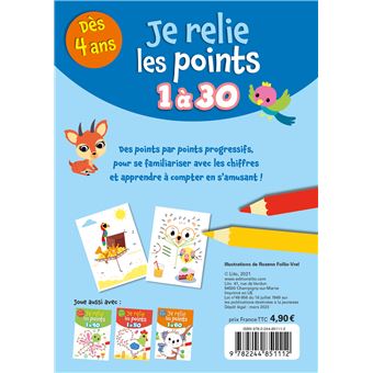 Je relie les points de 1 à 30