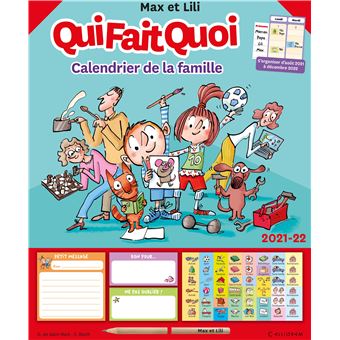 Calendrier de la famille Max et Lili qui Fait Quoi