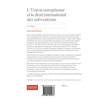 L'Union européenne et le droit international des subventions