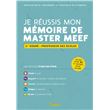 Je Réussis Mon Mémoire De Master MEEF Mention 1er Degré : Professeur ...