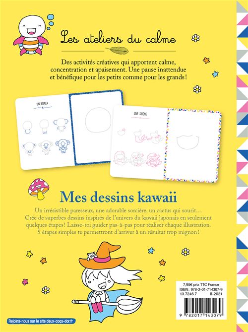 Cahier de Coloriage Kawaii: Mes 60 dessins Kawaii Trop Mignons à