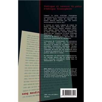 Poétique et savoirs du polar d'Afrique francophone