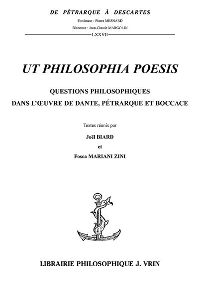 Ut Philosophia Poesis - Joël Biard - broché