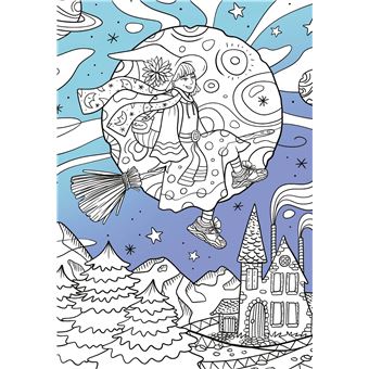 Coloriages École de magie - pochette 6 feutres pailletés