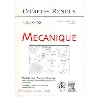 Comptes rendus academie des sciences mecanique tome 335 fasc