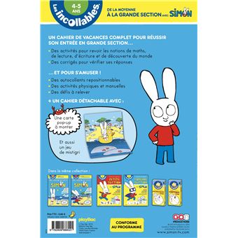 Les incollables - Cahier de vacances Simon - De la MS à la GS - 4-5 ans