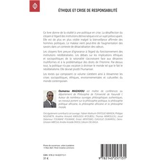 Ethique et crise de responsabilité