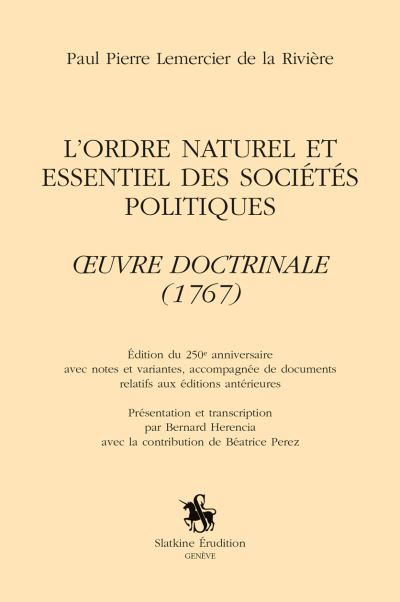 L'ordre naturel et essentiel des sociétés politiques