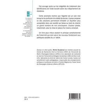 La territorialisation de l'aide sociale légale