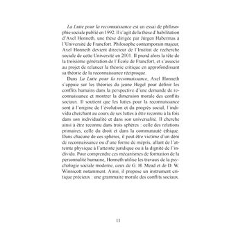 La Lutte pour la reconnaissance de Axel Honneth (fiche de lecture et analyse complète de l'oeuvre)