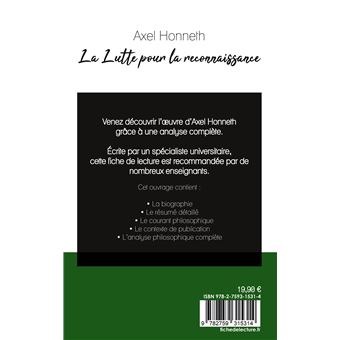 La Lutte pour la reconnaissance de Axel Honneth (fiche de lecture et analyse complète de l'oeuvre)