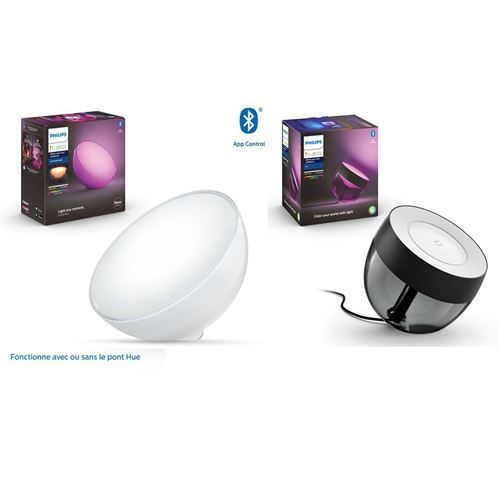 Pack Lampe nomade connectée Philips Hue Go Led + Lampe connectée Philips Hue Iris Noir