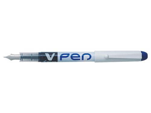 PILOT Lot de 3 Stylos plume Jetable V-Pen Effacable Bleu