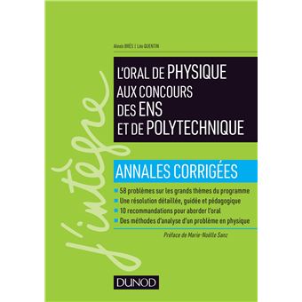 L'oral de physique aux concours des ENS et de Polytechnique