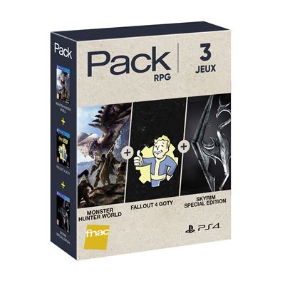 Pack Fnac jeux RPG 2018 PS4 Monster Hunter World Fallout