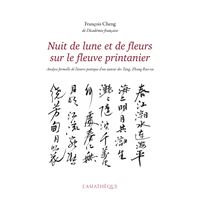 Nuit de lune et de fleurs sur le fleuve printanier