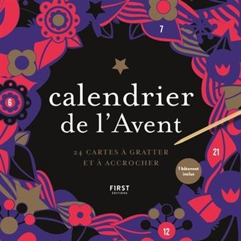 24 cartes à gratter et à accrocher - Calendrier de l'Avent