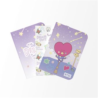 Set de 3 carnets A6 BT21 The Journey Tata